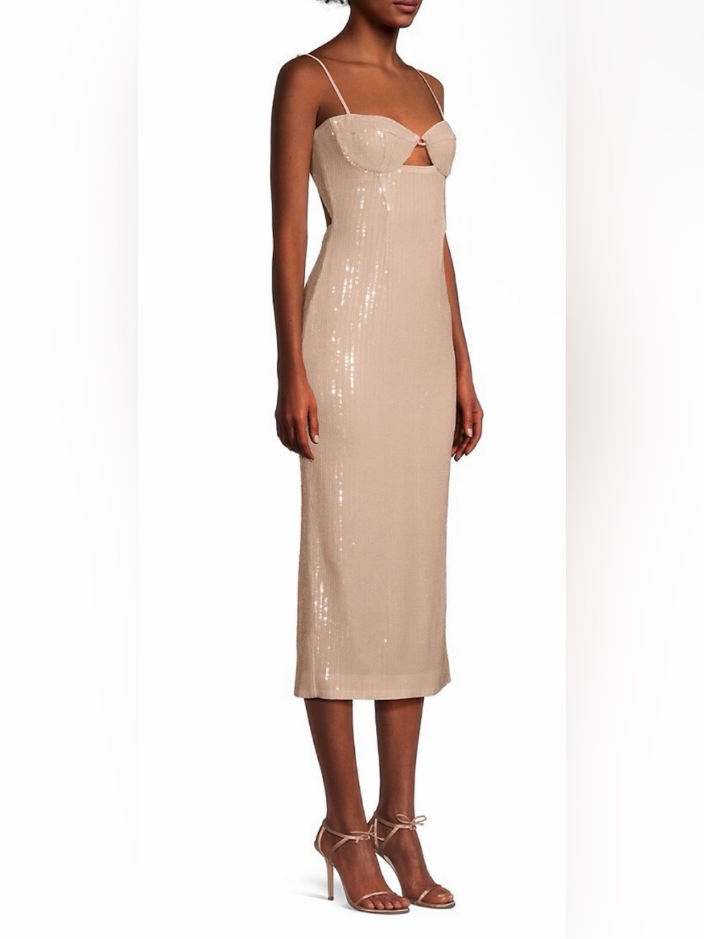 NWOT Bardot Luna Sequin Cut-Out Midi- Sz Large